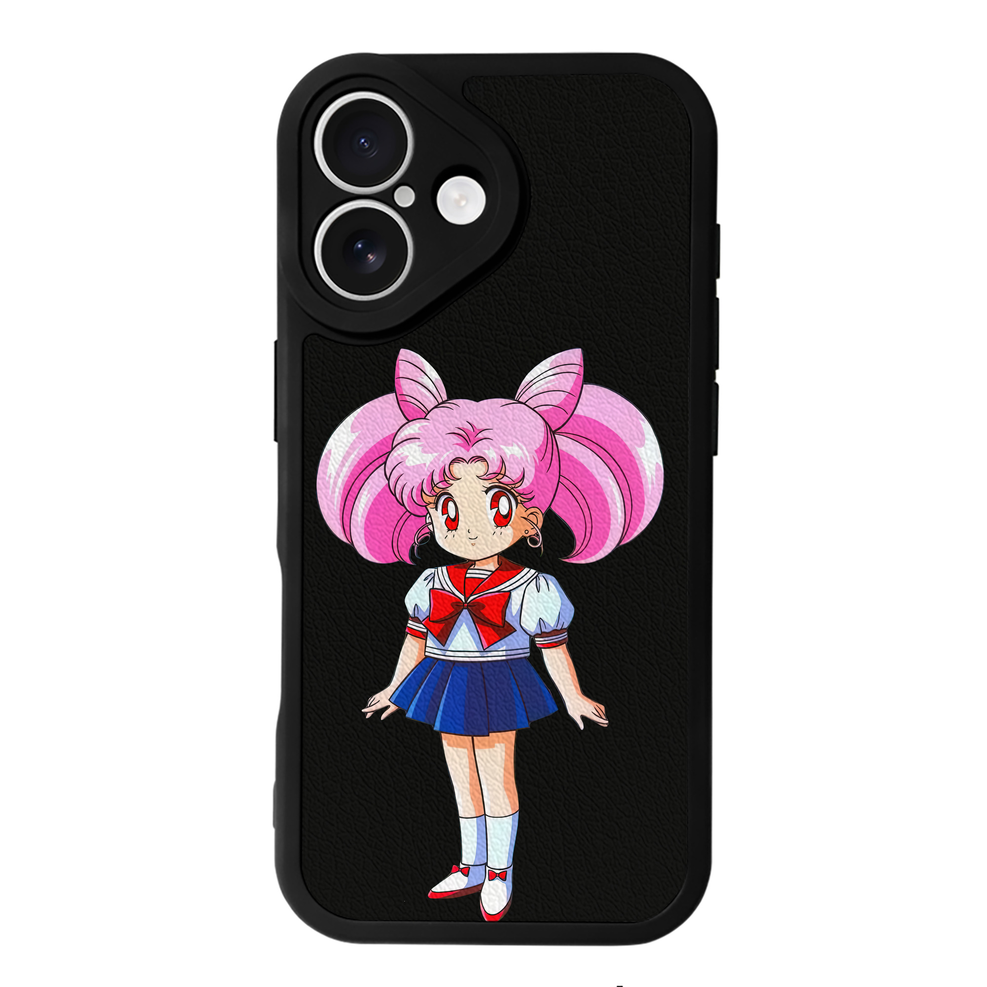 （画像用） 美少女戦士セーラームーン ちびうさ Sailor Moon Chibiusa Tsukino Usagi Small Lady Serenity 【iPhone 16シリーズ対応】シリコンスマホケース（レザー調） 材質：シリコン